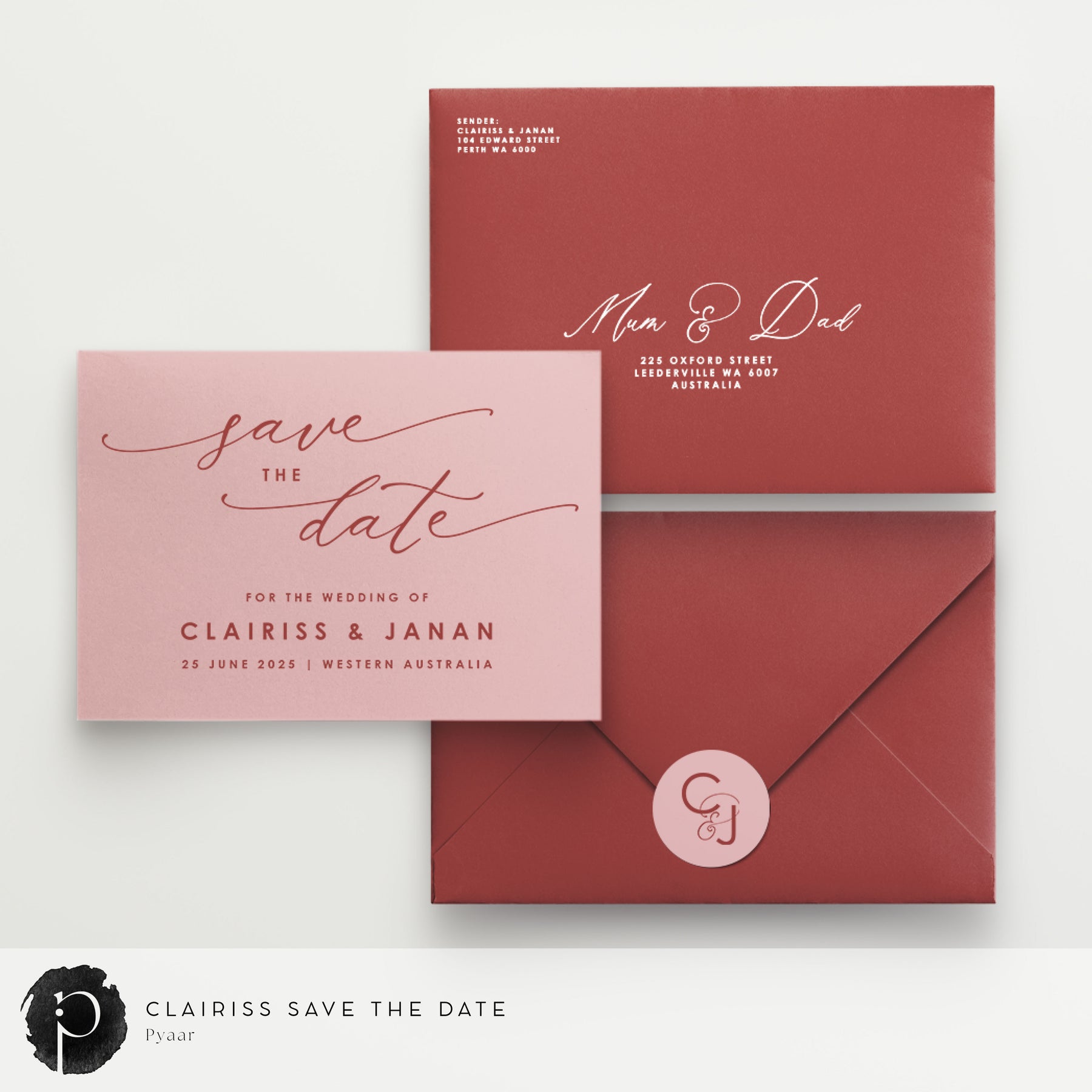 Clairiss - Save The Date Cards β Paper & Ink Studio