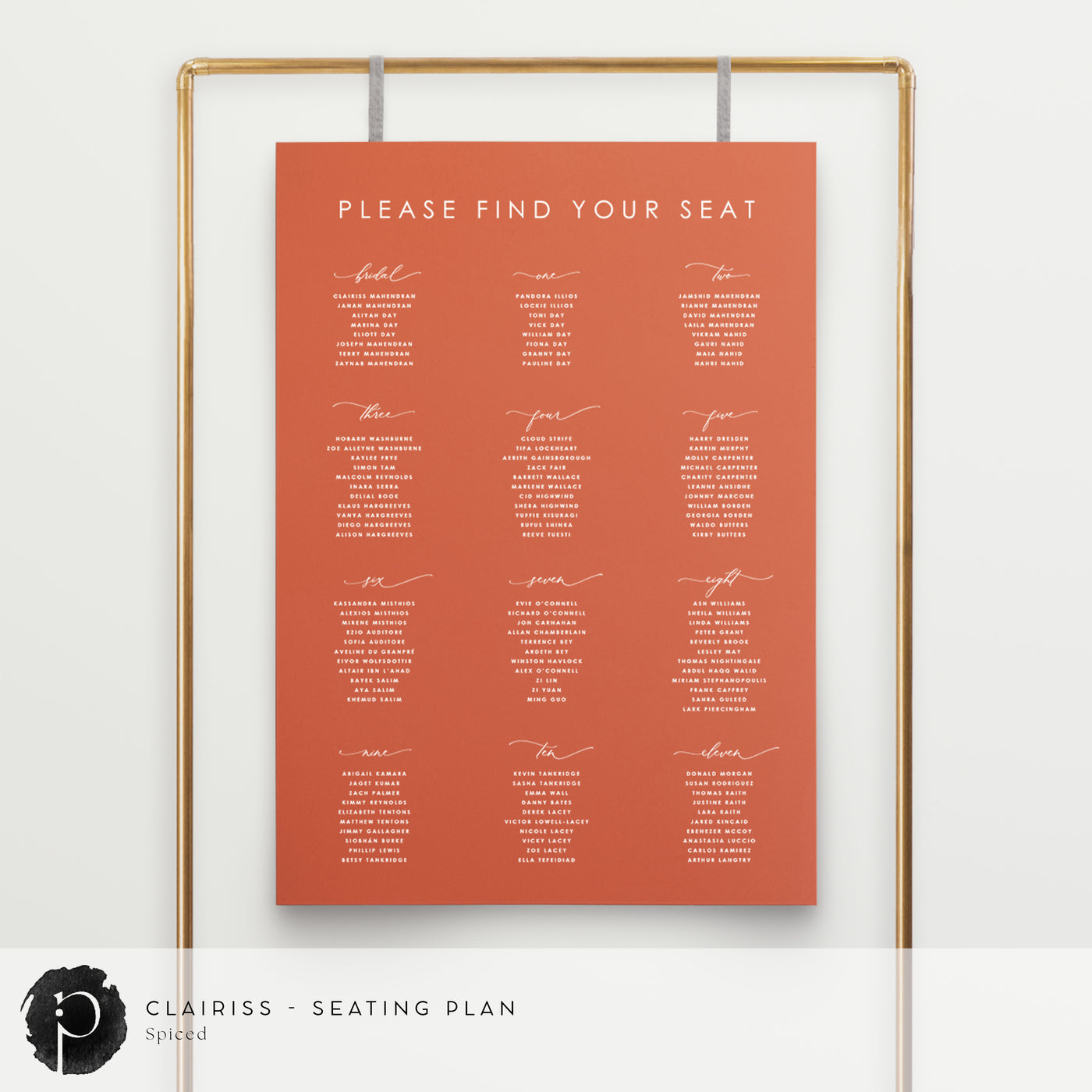 Clairiss - Seating Plan Chart