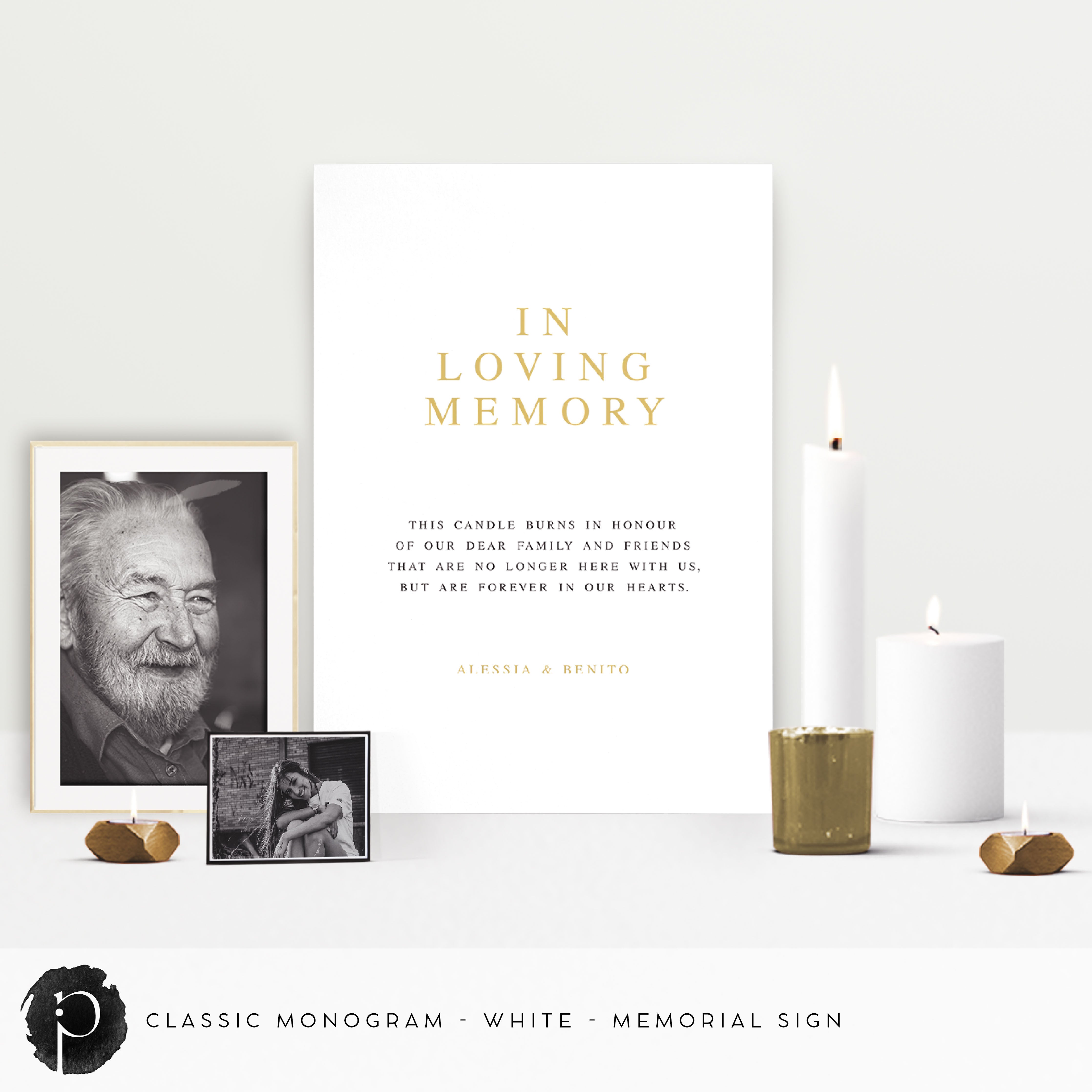 Classic Monogram - In Loving Memory Memorial Sign – Paper & Ink Studio