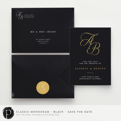 Classic Monogram - Save The Date Cards