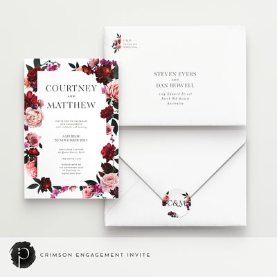 Crimson - Engagement Invitations