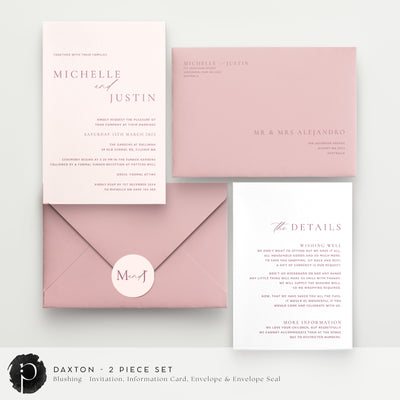 Daxton - Wedding Invitation & Information/Details Card Set