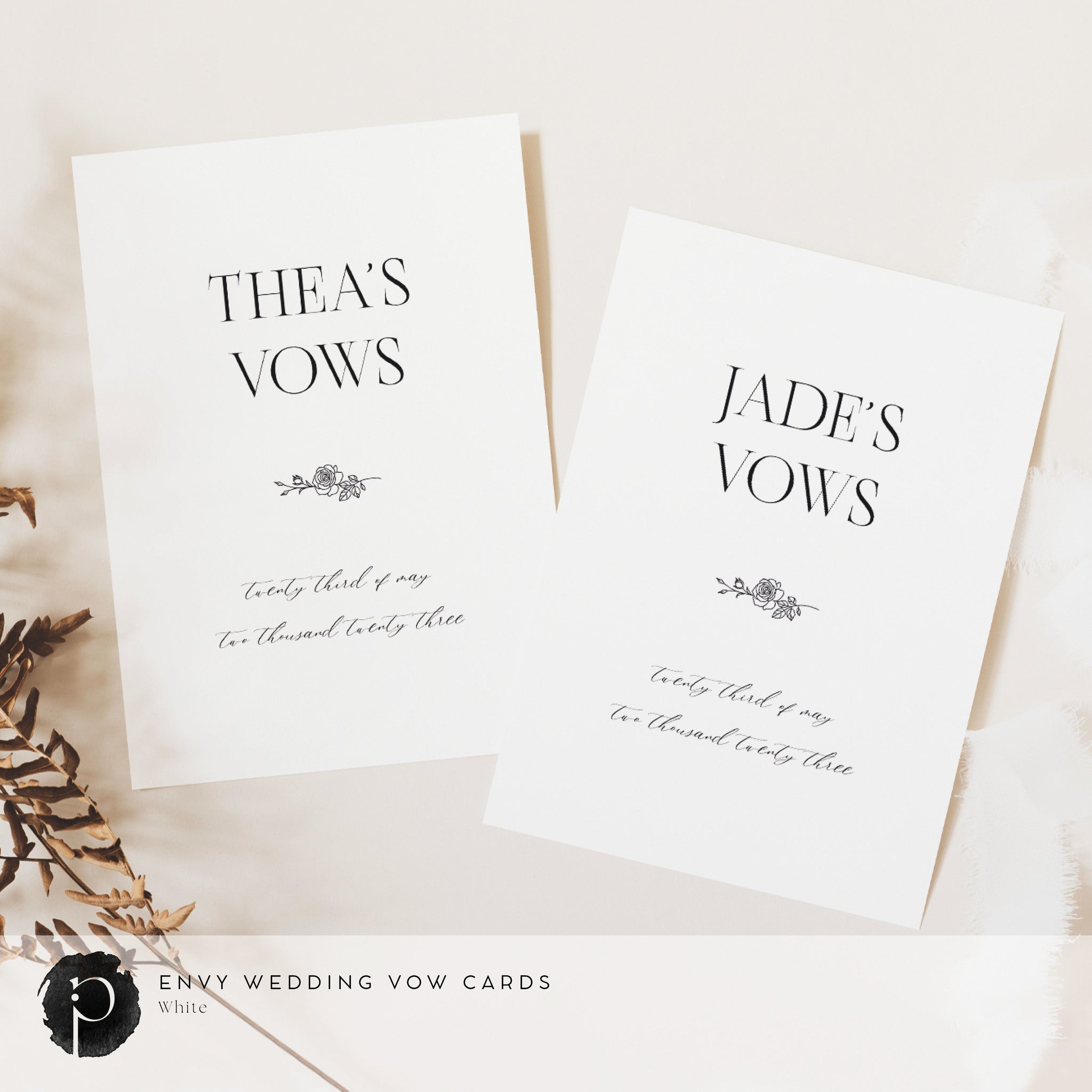 Envy - Wedding Vow Card Set – Paper & Ink Studio