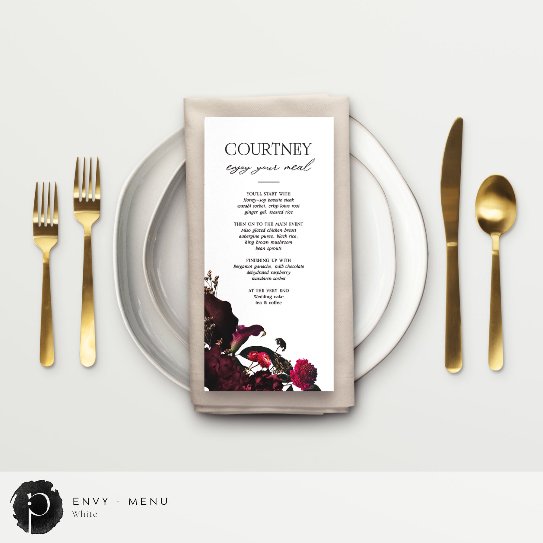 Envy - Menu Cards – Paper & Ink Studio