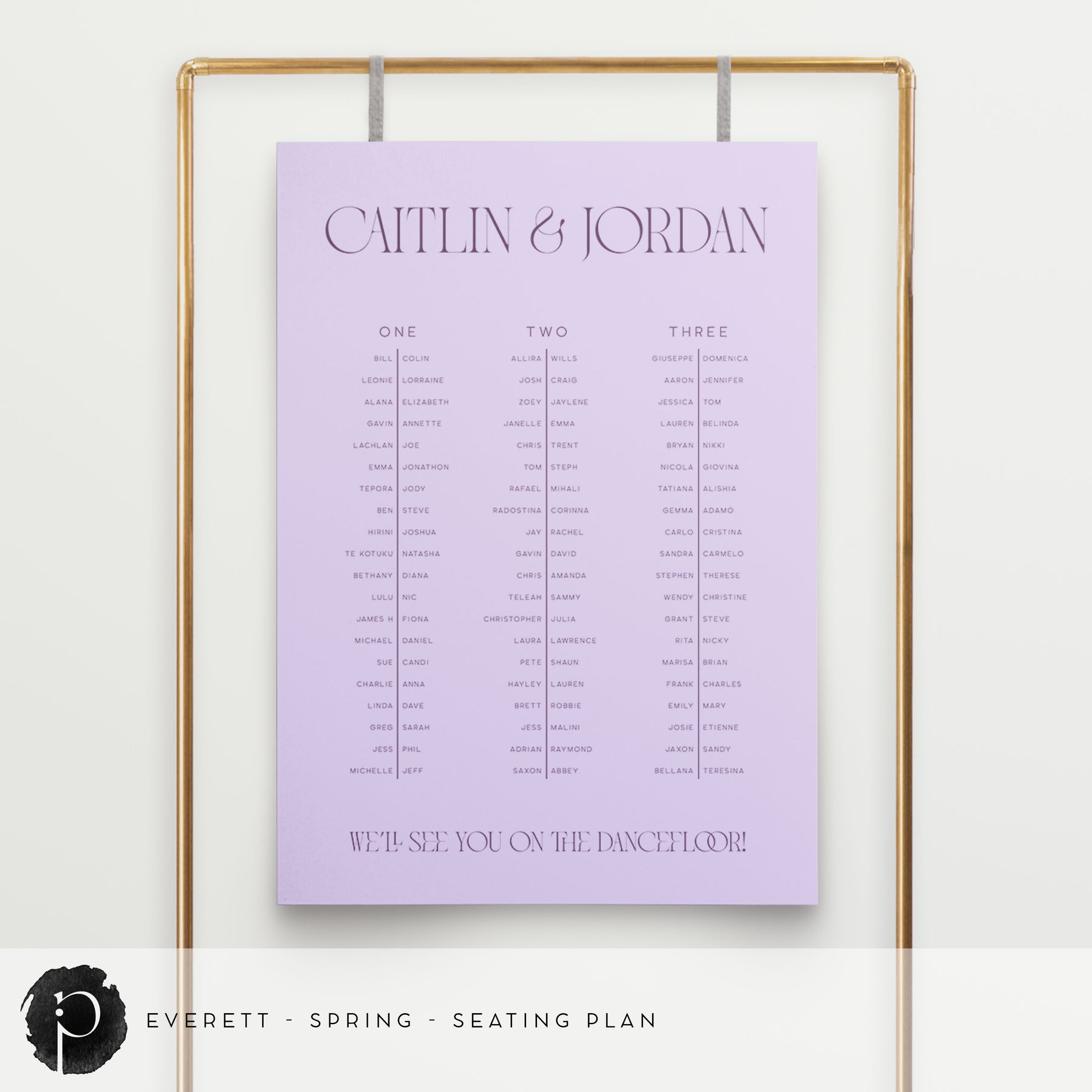 Everett Seating Plan Chart Paper & Ink Studio