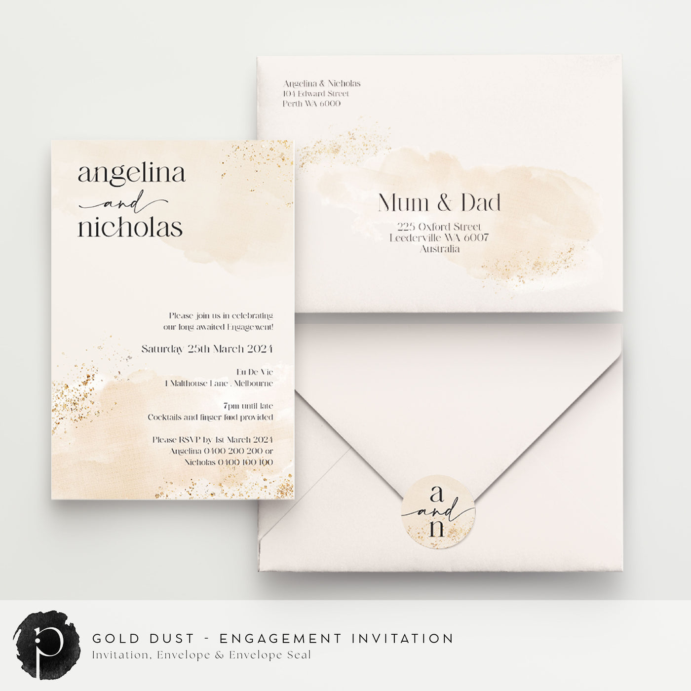 Gold Dust - Engagement Invitations