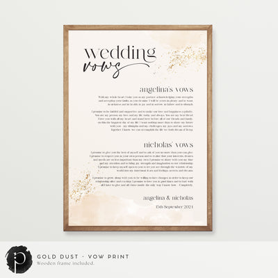 Gold Dust - Wedding Vow Keepsake