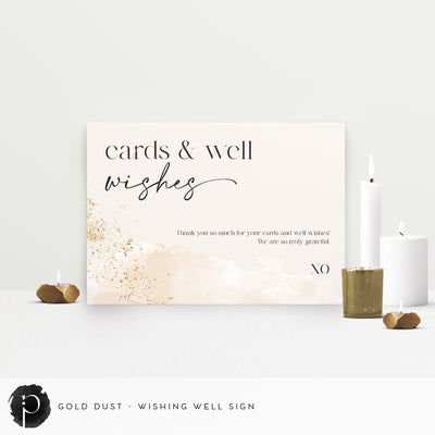 Gold Dust - Cards/Gifts/Presents/Wishing Well Table Sign