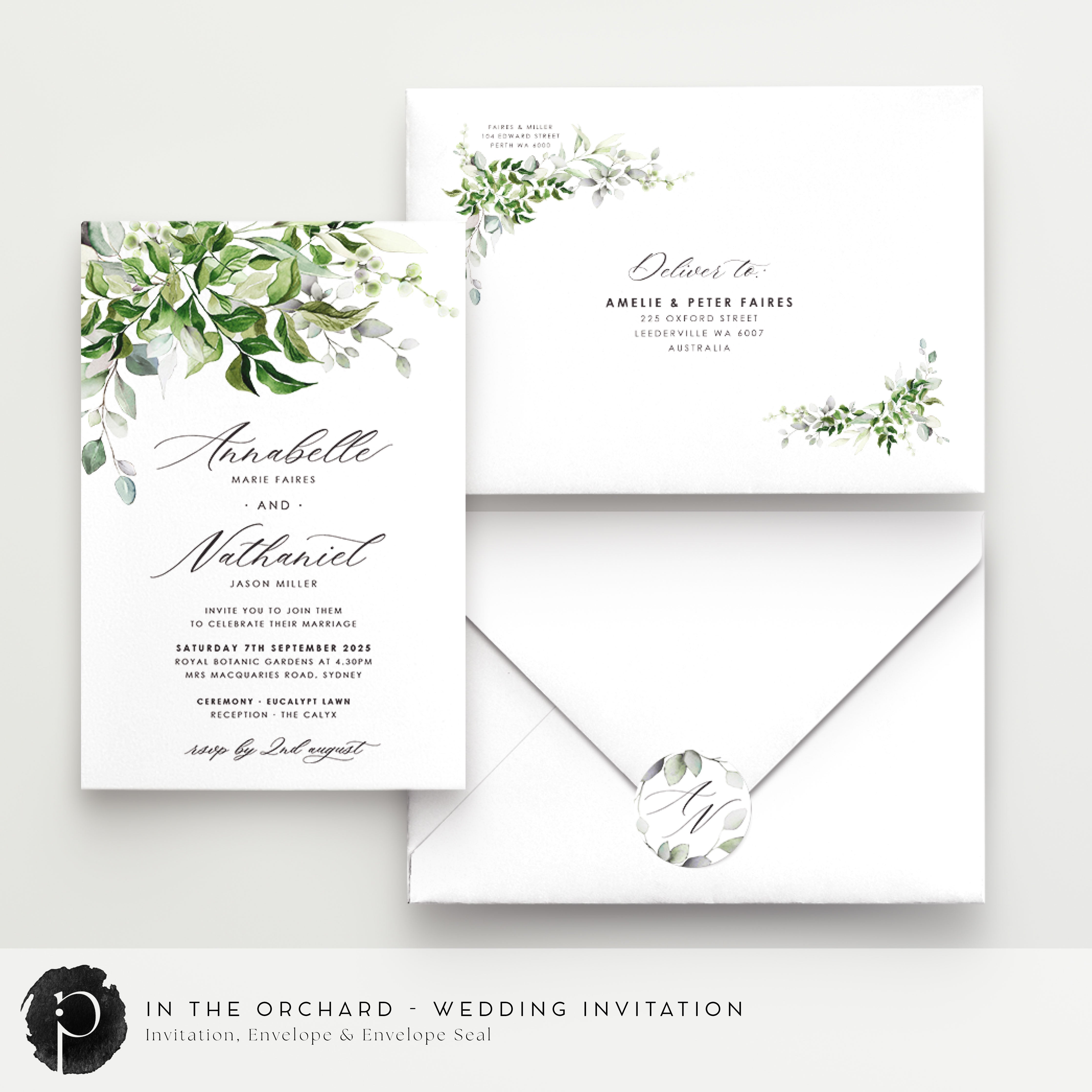 10 x Custom Wedding Invitations, Envelopes, Magnets & Envelope Seals ...