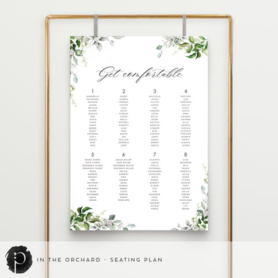 In The Orchard - Seating Plan Chart