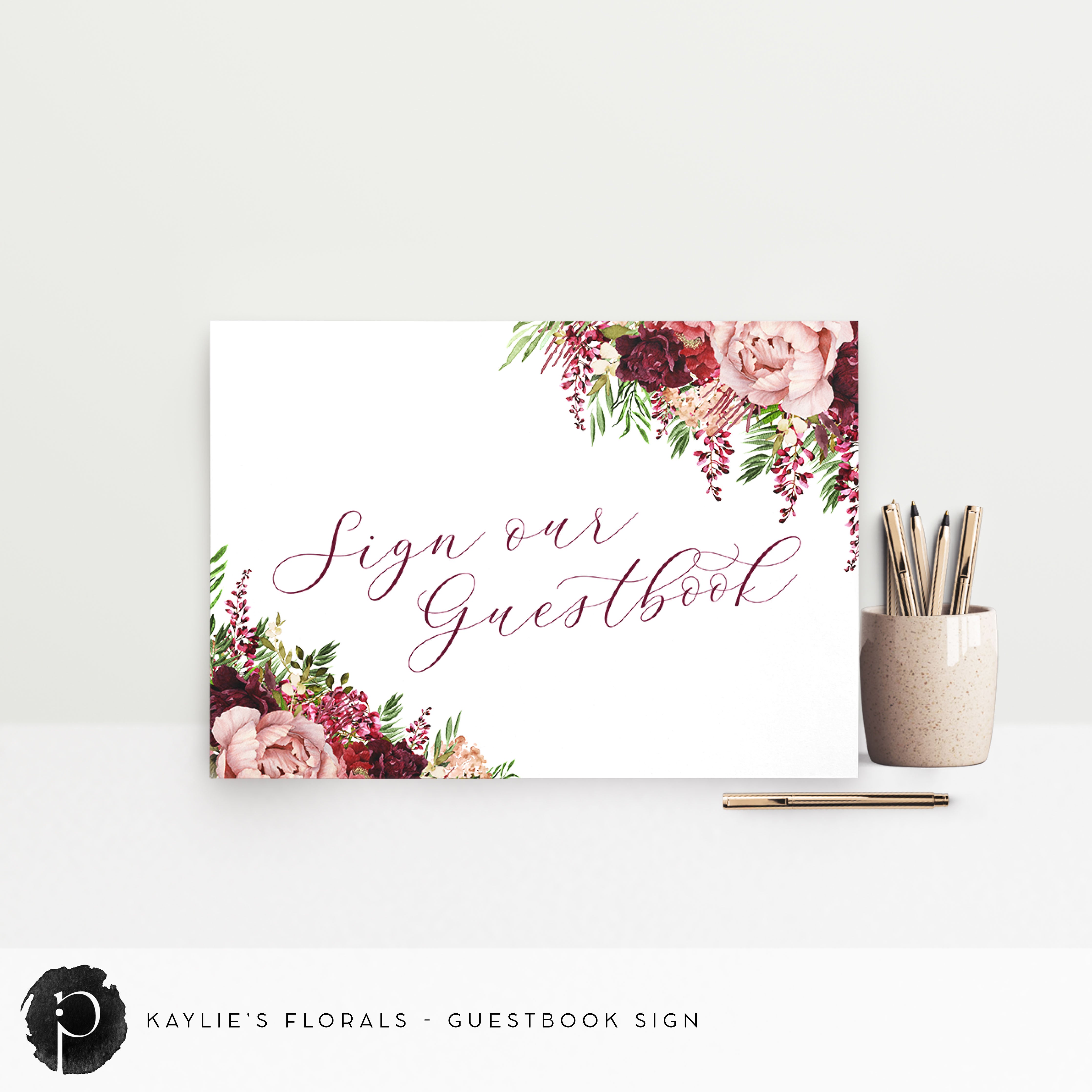 Kaylie's Florals - Guestbook Sign – Paper & Ink Studio