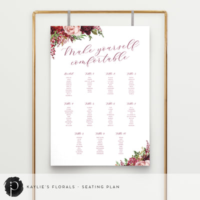 Kaylie's Florals - Seating Plan Chart