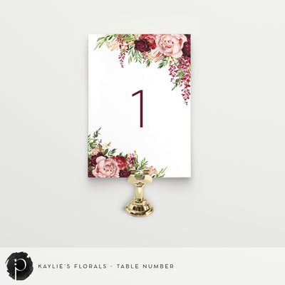 Kaylie's Florals - Table Numbers