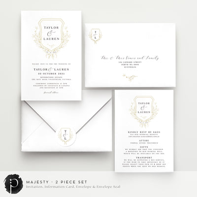 Majesty - Wedding Invitation & Information/Details Card Set