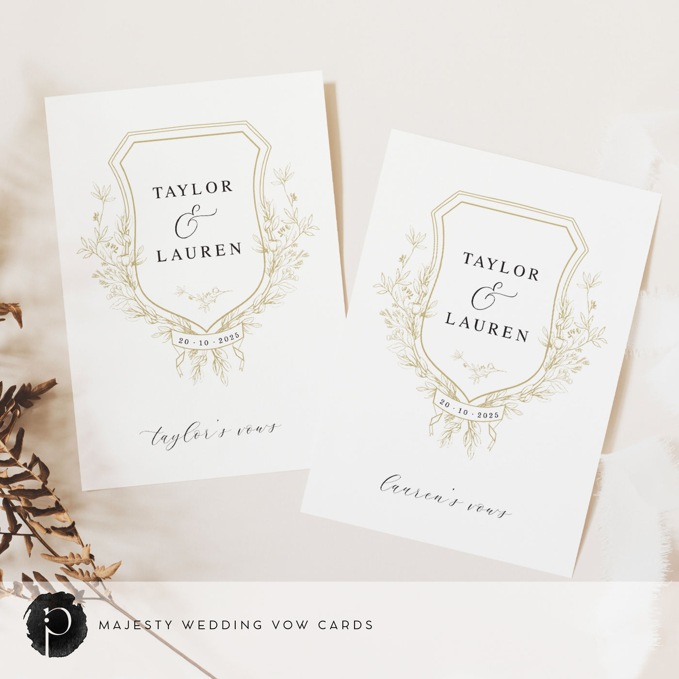Majesty - Wedding Vow Card Set