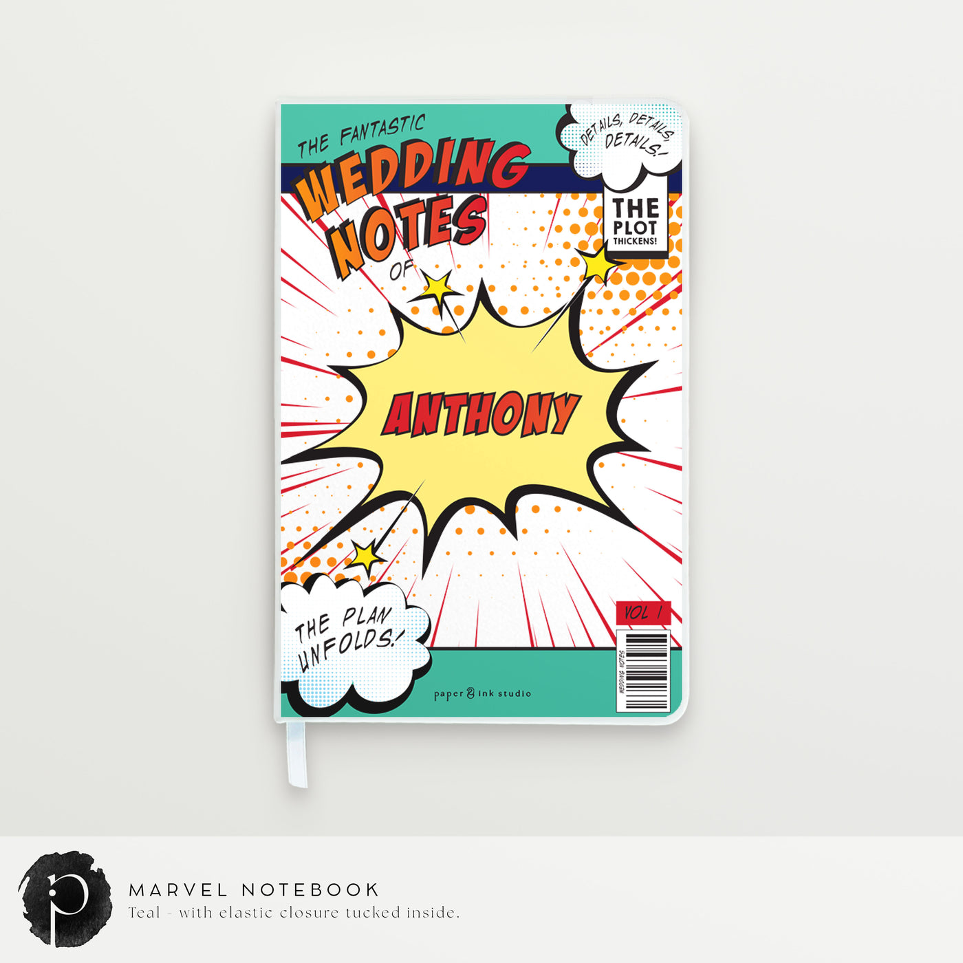 Marvel Notebook Design Label Marvel - Personalised Notebook, Journal – Paper & Ink Studio