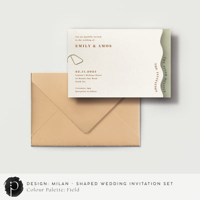 Milan - Shaped Wedding Invitation Set