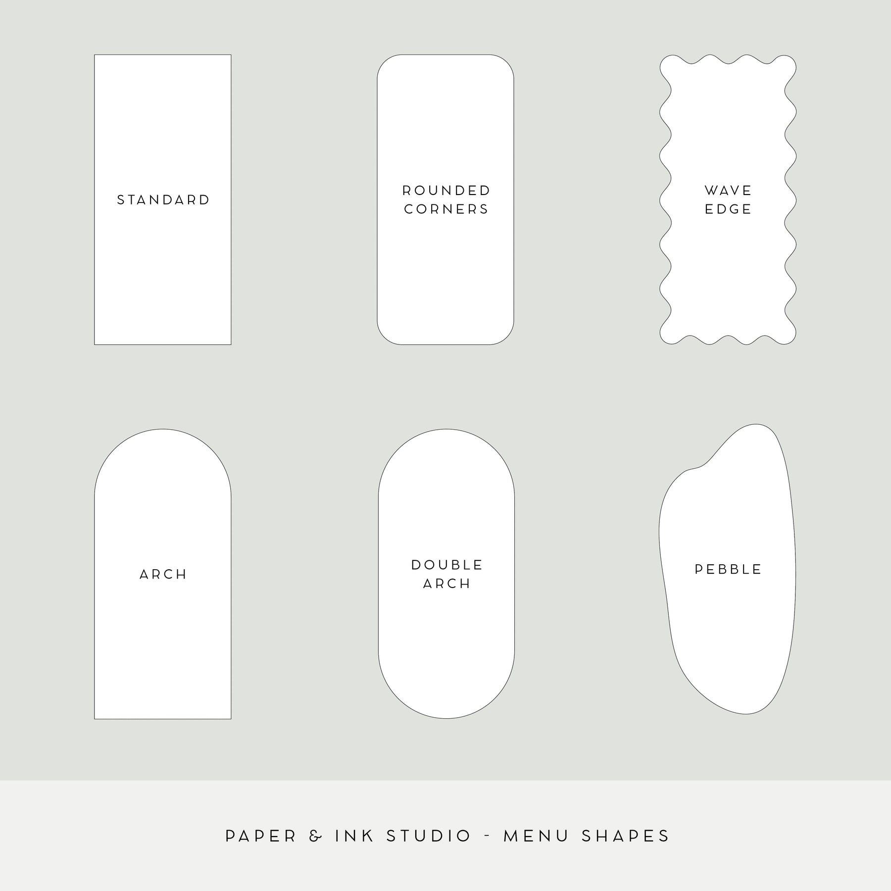 Calm - Menu Cards – Paper & Ink Studio