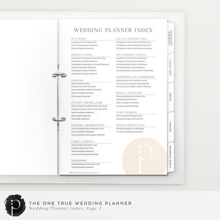 Personalised Wedding Planner & Organiser - Ultimate Guide w