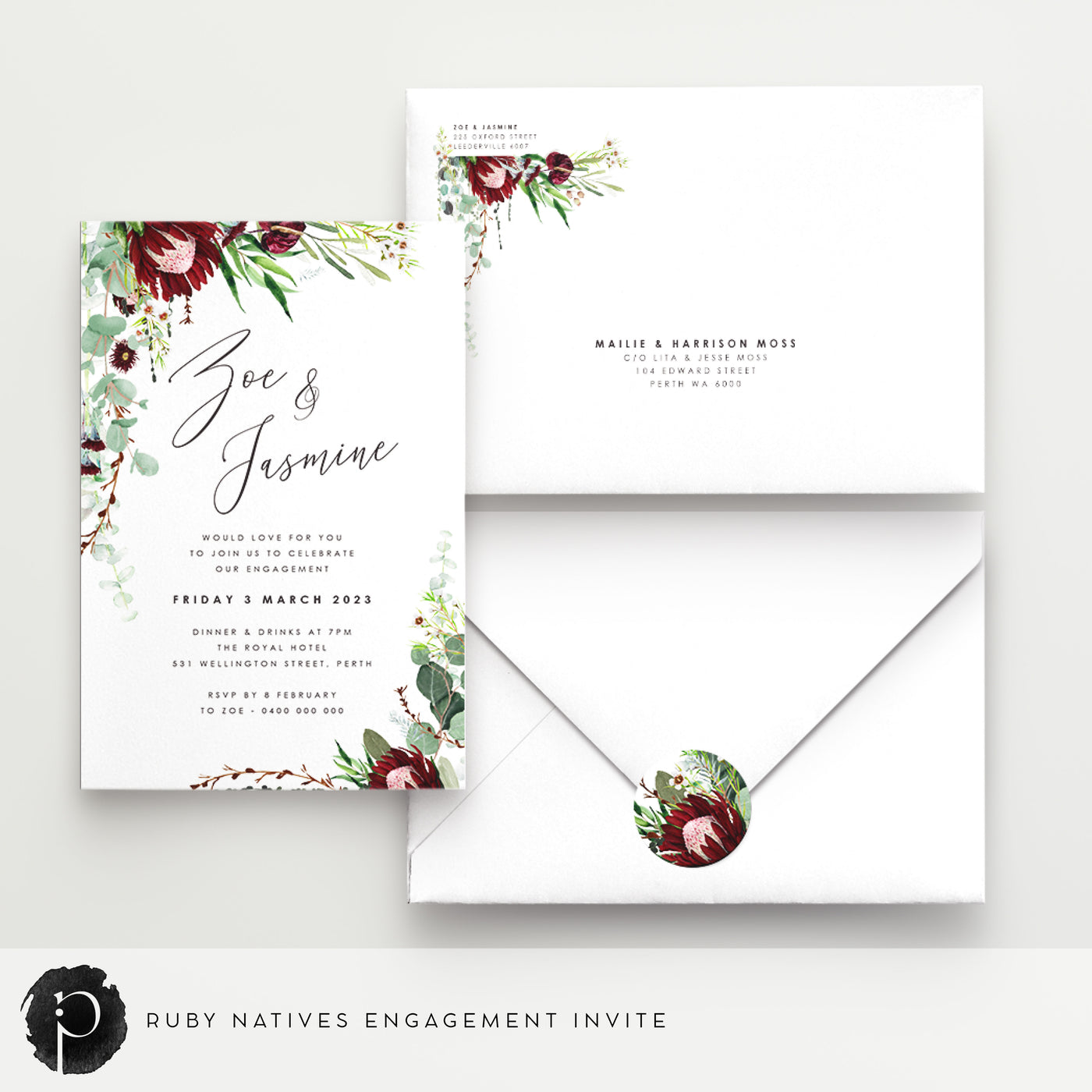 Ruby Natives - Engagement Invitations