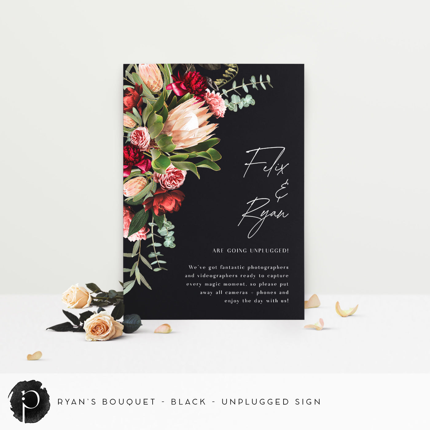 Ryan's Bouquet - Unplugged Ceremony Sign