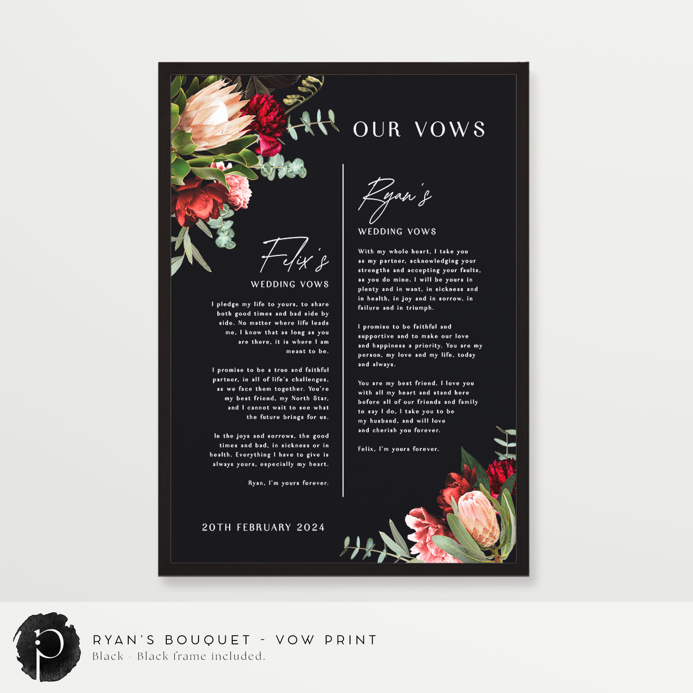 Ryan's Bouquet - Wedding Vow Keepsake