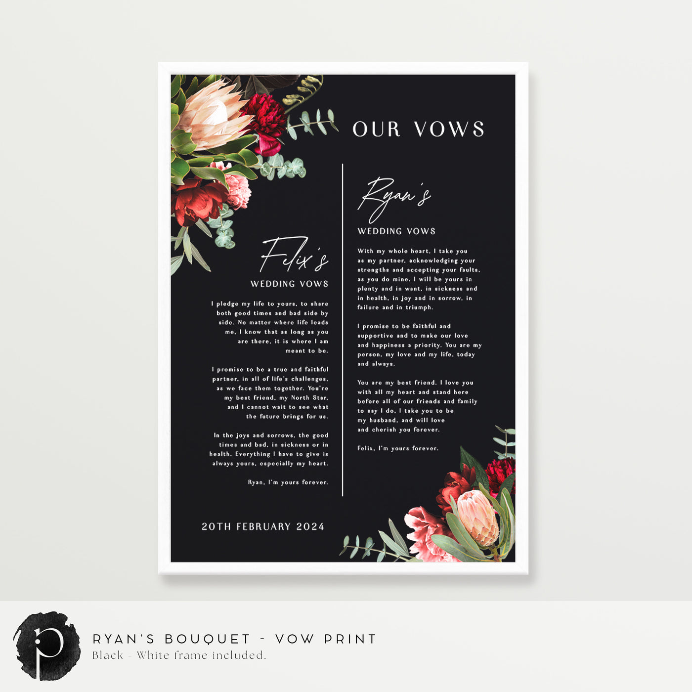 Ryan's Bouquet - Wedding Vow Keepsake