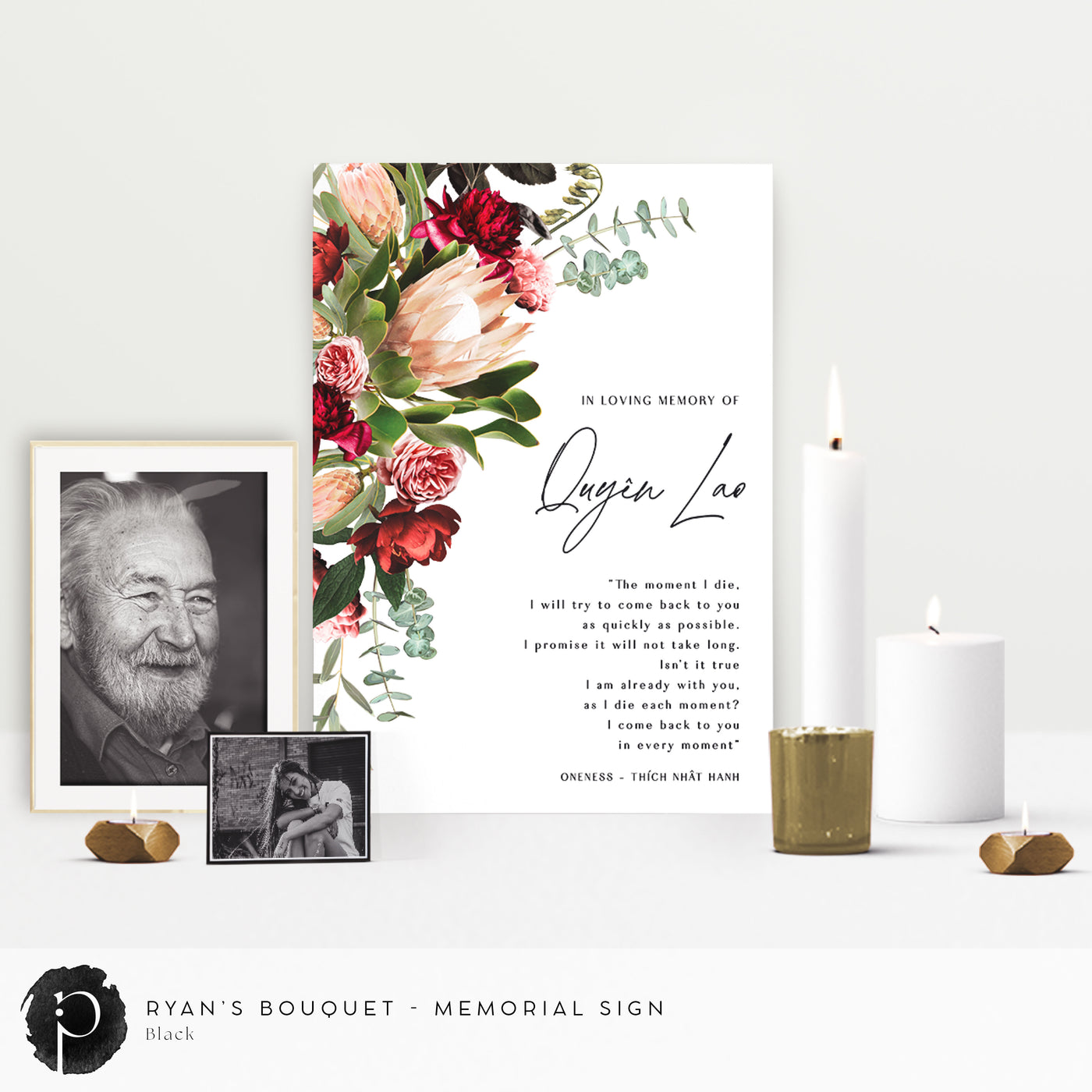 Ryan's Bouquet - In Loving Memory Memorial Sign