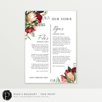 Ryan's Bouquet - Wedding Vow Keepsake