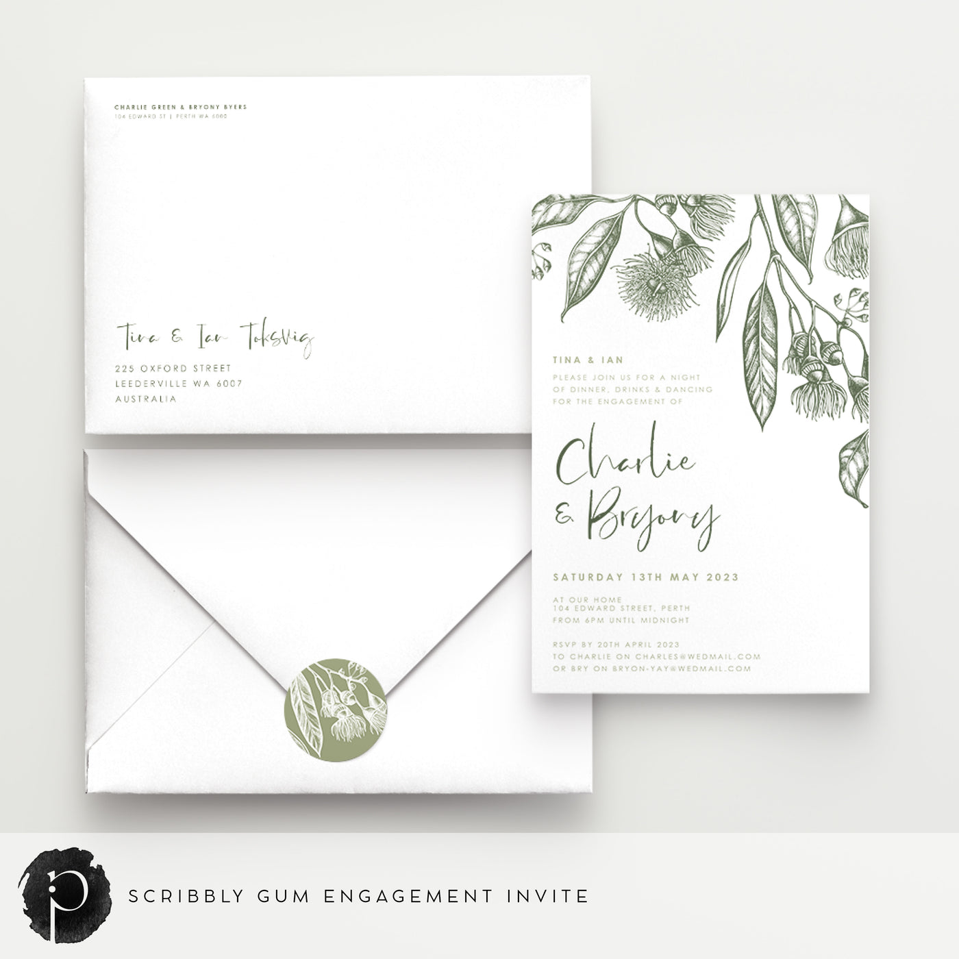 Scribbly Gum - Engagement Invitations