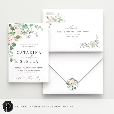 Secret Garden - Engagement Invitations
