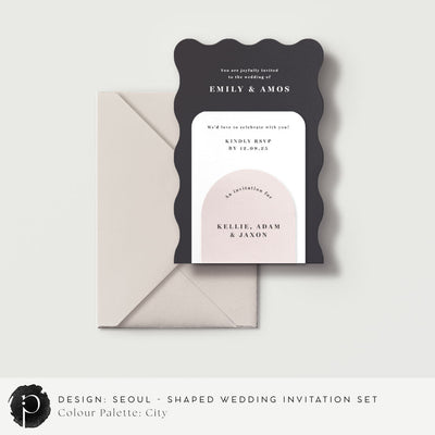 Seoul - Shaped Wedding Invitation Set