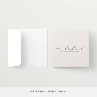 To My Husband On Our Wedding Day Card - Silk