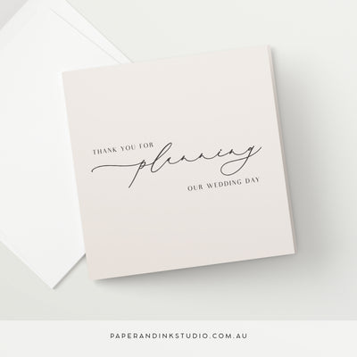 Wedding Planner Thank You Card - Silk