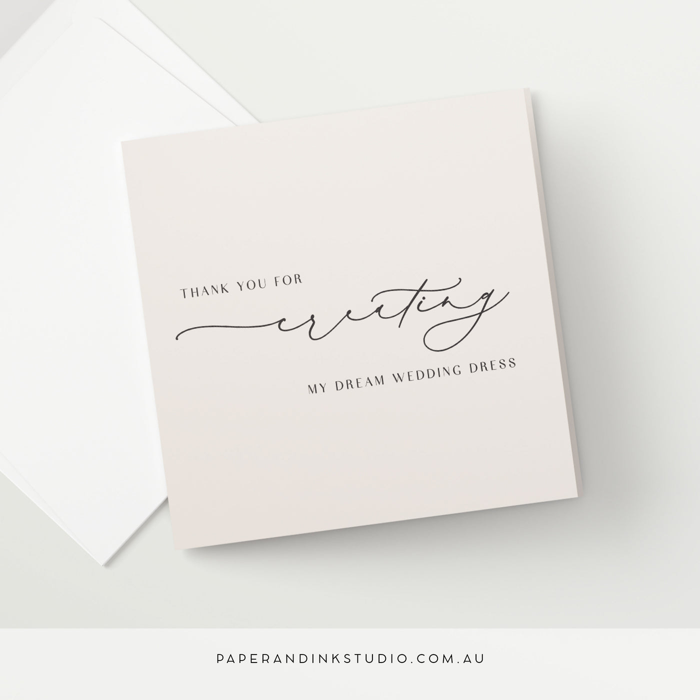 Wedding Dress Designer Thank You Card - Silk