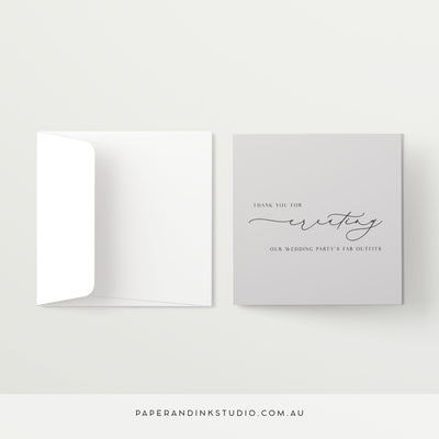 Wedding Party Outfit Designer Thank You Card - Silk