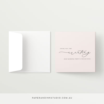 Wedding Party Outfit Designer Thank You Card - Silk