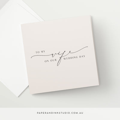 To My Wife On Our Wedding Day Card - Silk