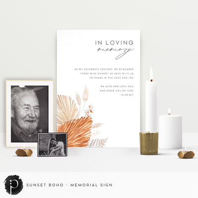 Sunset Boho - In Loving Memory Memorial Sign