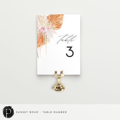 Sunset Boho - Table Numbers