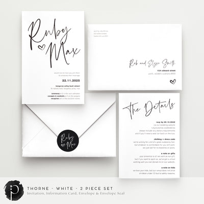 Thorne - Wedding Invitation & Information/Details Card Set