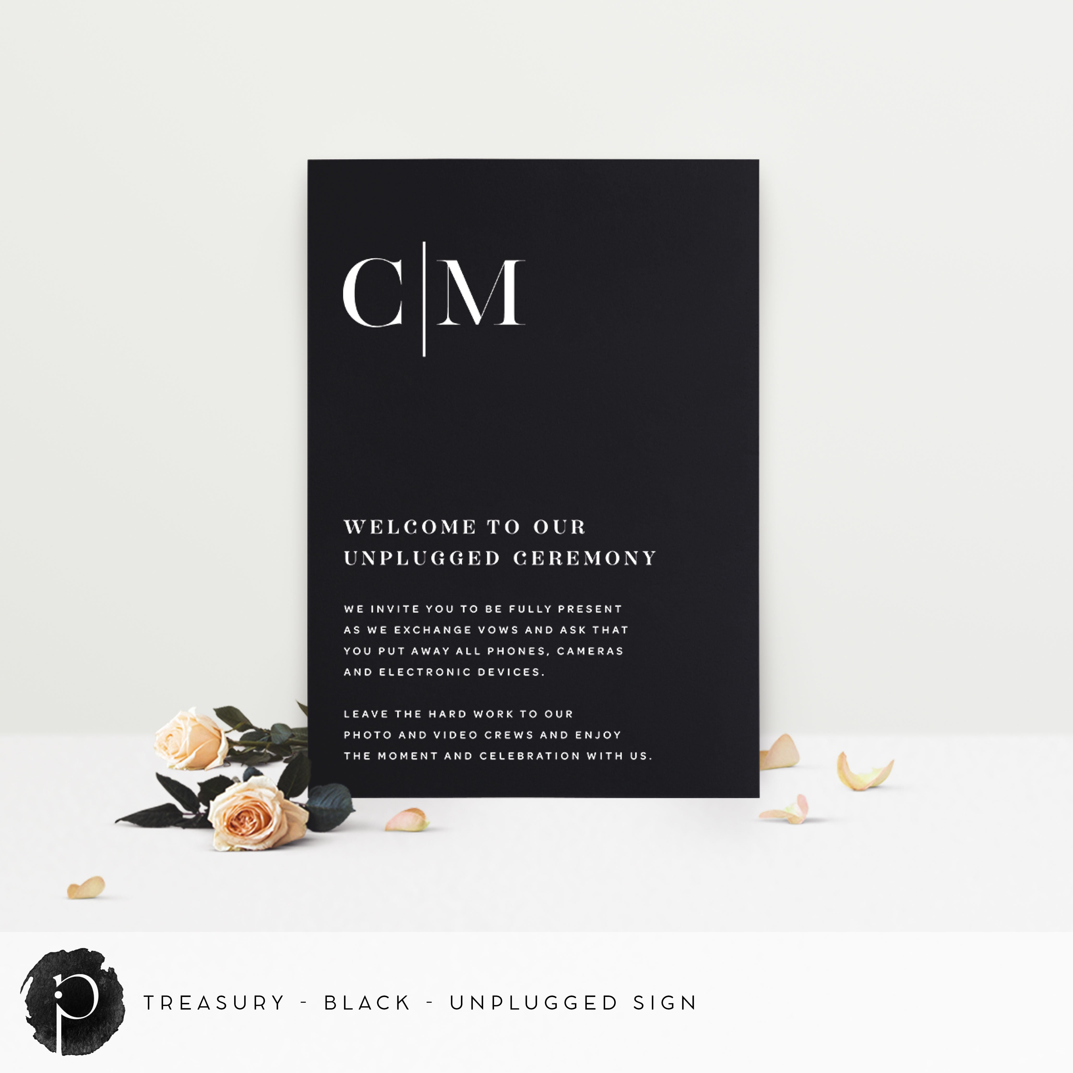 Treasury - Unplugged Ceremony Sign – Paper & Ink Studio