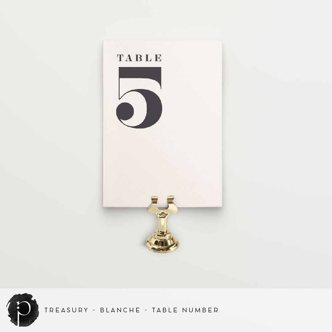 Treasury - Table Numbers