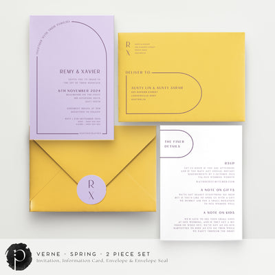 Verne - Wedding Invitation & Information/Details Card Set