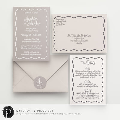 Waverly - Wedding Invitation & Information/Details Card Set