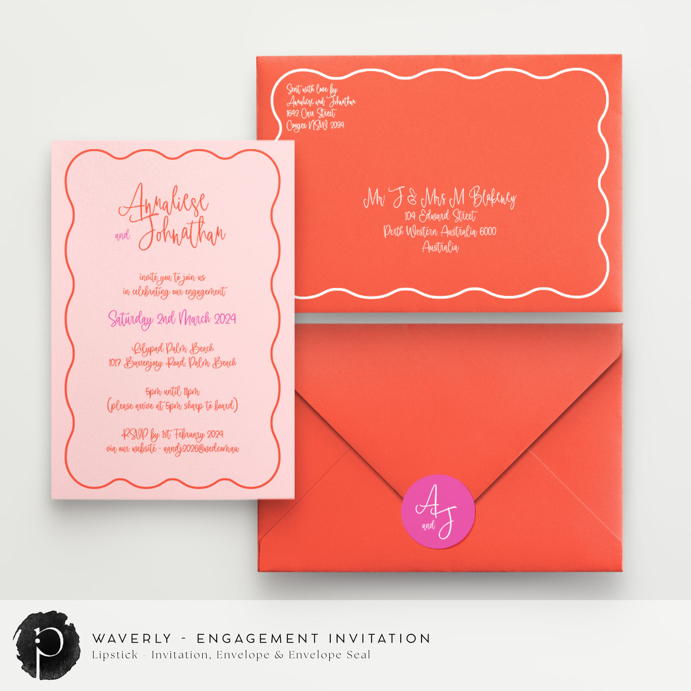Waverly - Engagement Invitations