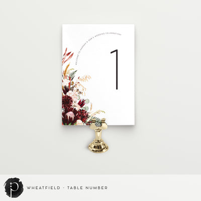 Wheatfield - Table Numbers