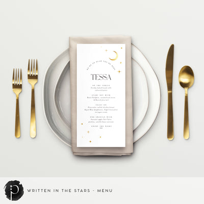 Written In The Stars - Menu Cards