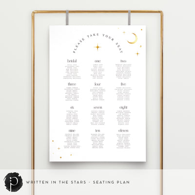 Written In The Stars - Seating Plan Chart