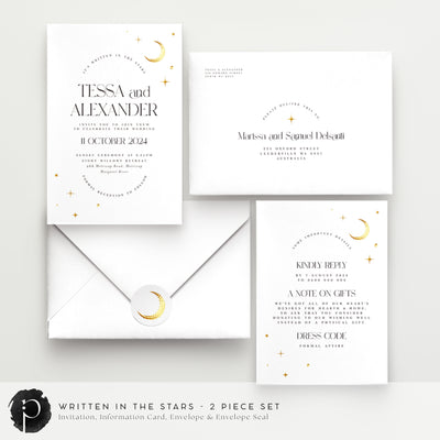 Written In The Stars - Wedding Invitation & Information/Details Card Set